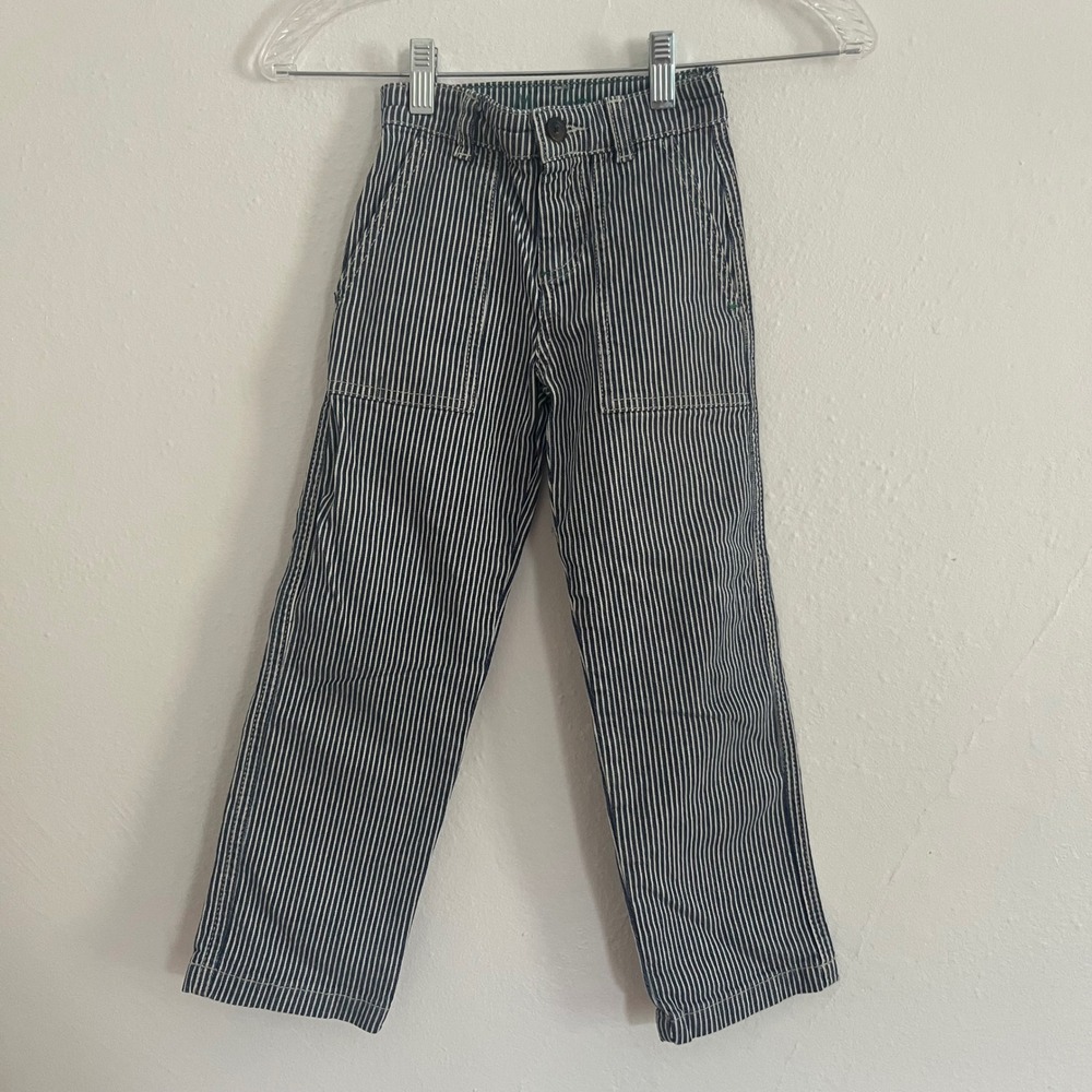 Mini Boden Kid's Blue & White Striped Pants Size 5Y